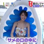 【画像】めざましテレビの「イマドキ」で松川菜々花さんの海の日水着おっぱいがエチカワイイ?